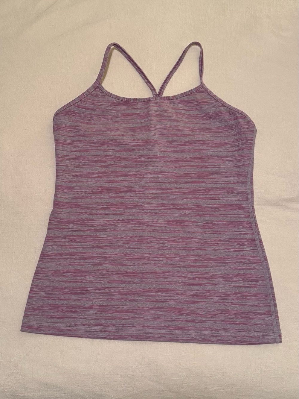 Lululemon Power Y Mauve Gray Pink Purple Sports Bra Tank womens size 10